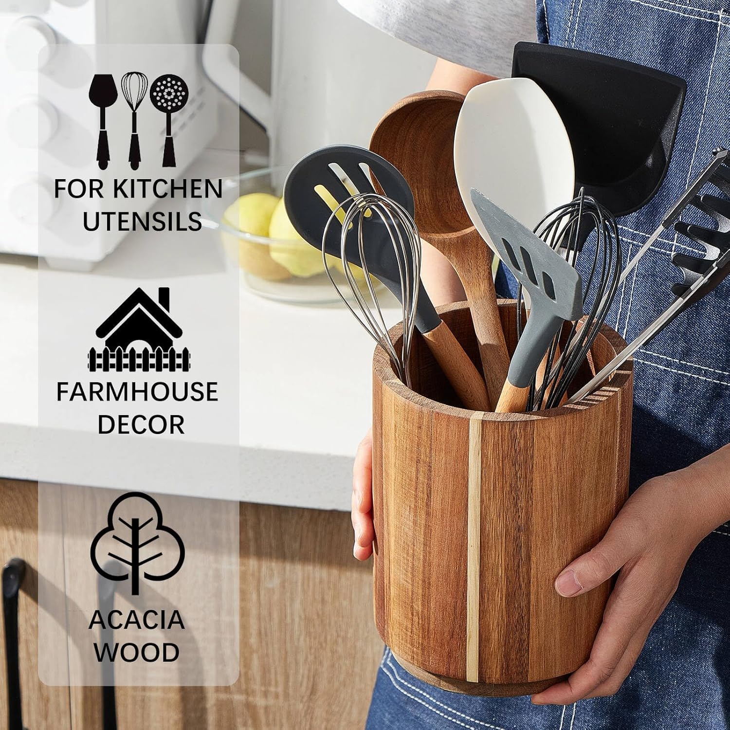 Wood Utensil Holder - Image 3
